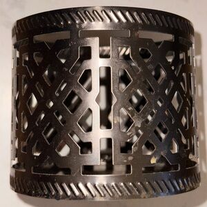 Elegant Black Bronzed Metal Candle Holder